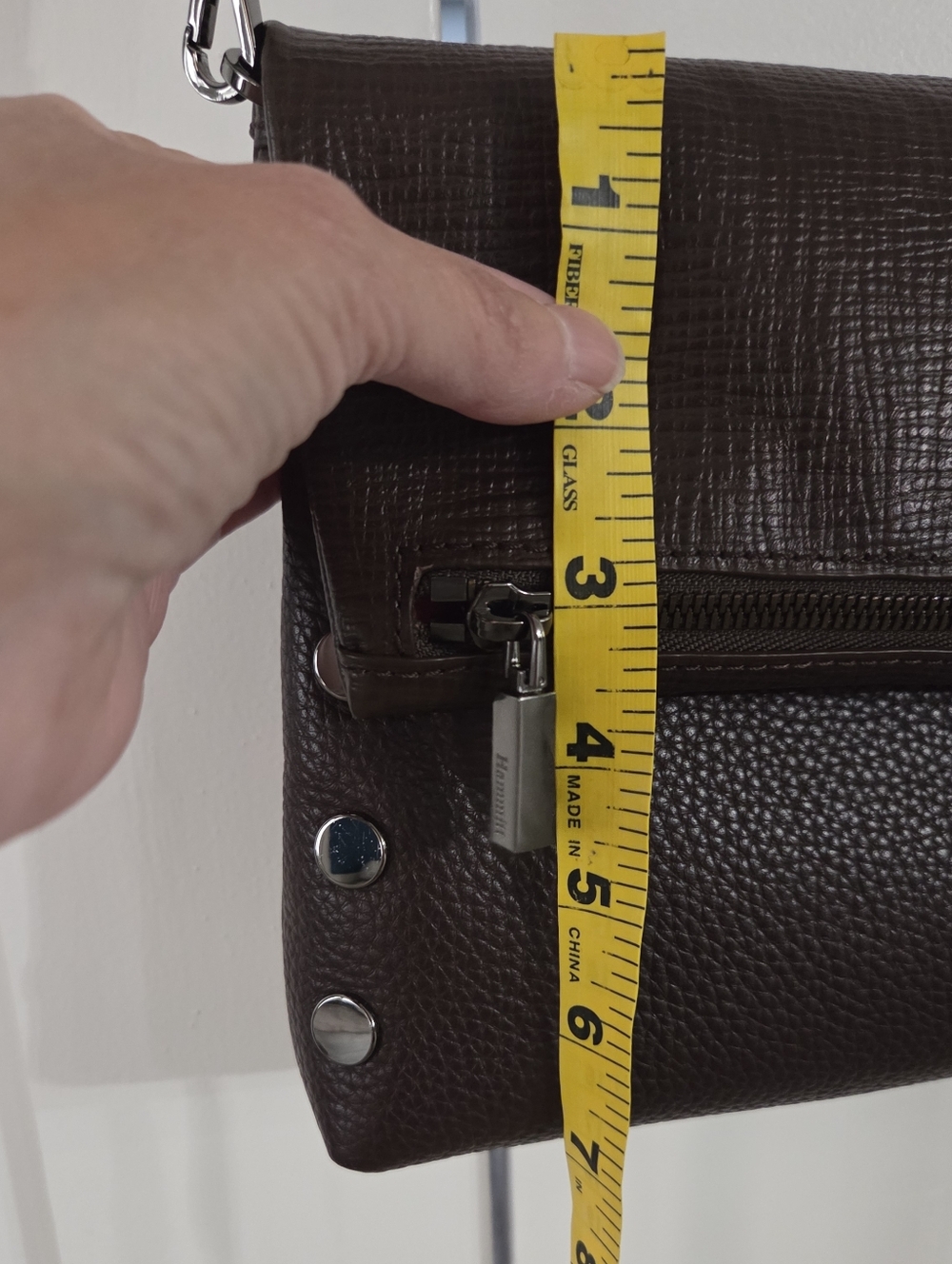 Hammitt Brown Leather VIP Medium Crossbody with Gunmetal Stud Accents - Picture 11 of 13